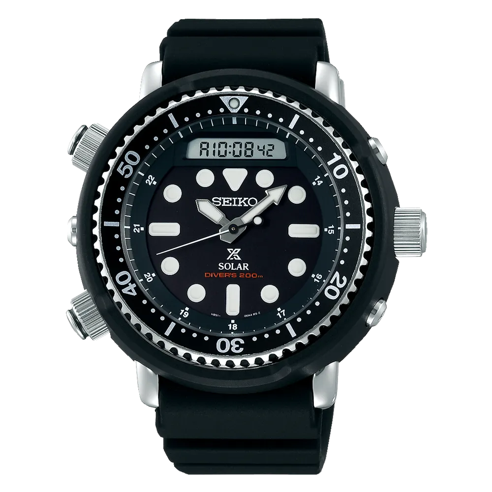 Seiko Prospex Divers Solar 47.8mm Black Dial Men's Watch (SNJ025)