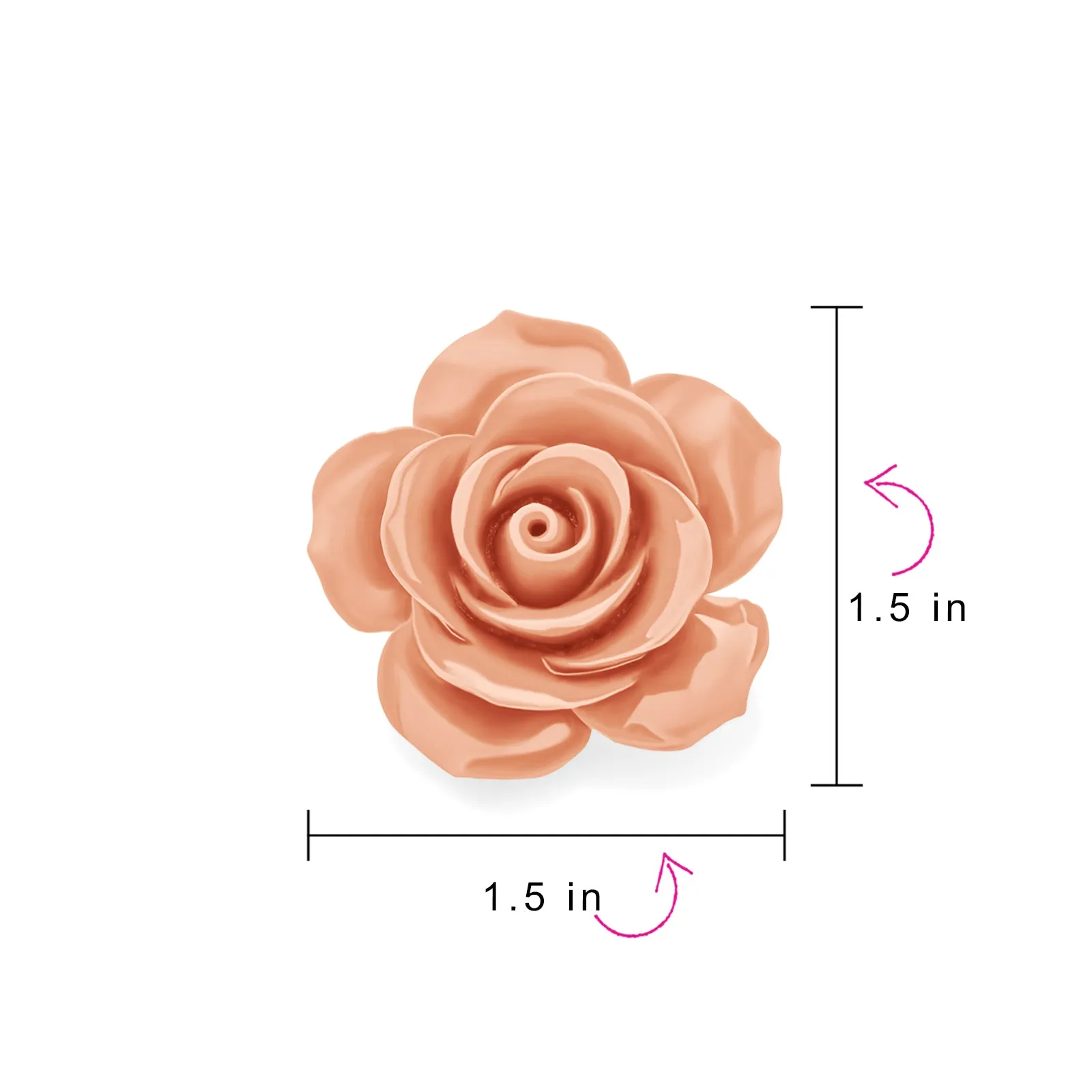 Set of 3 Romantic Floral Blooming 3D Carved Rose Floral Brooch Pin Multi Colors