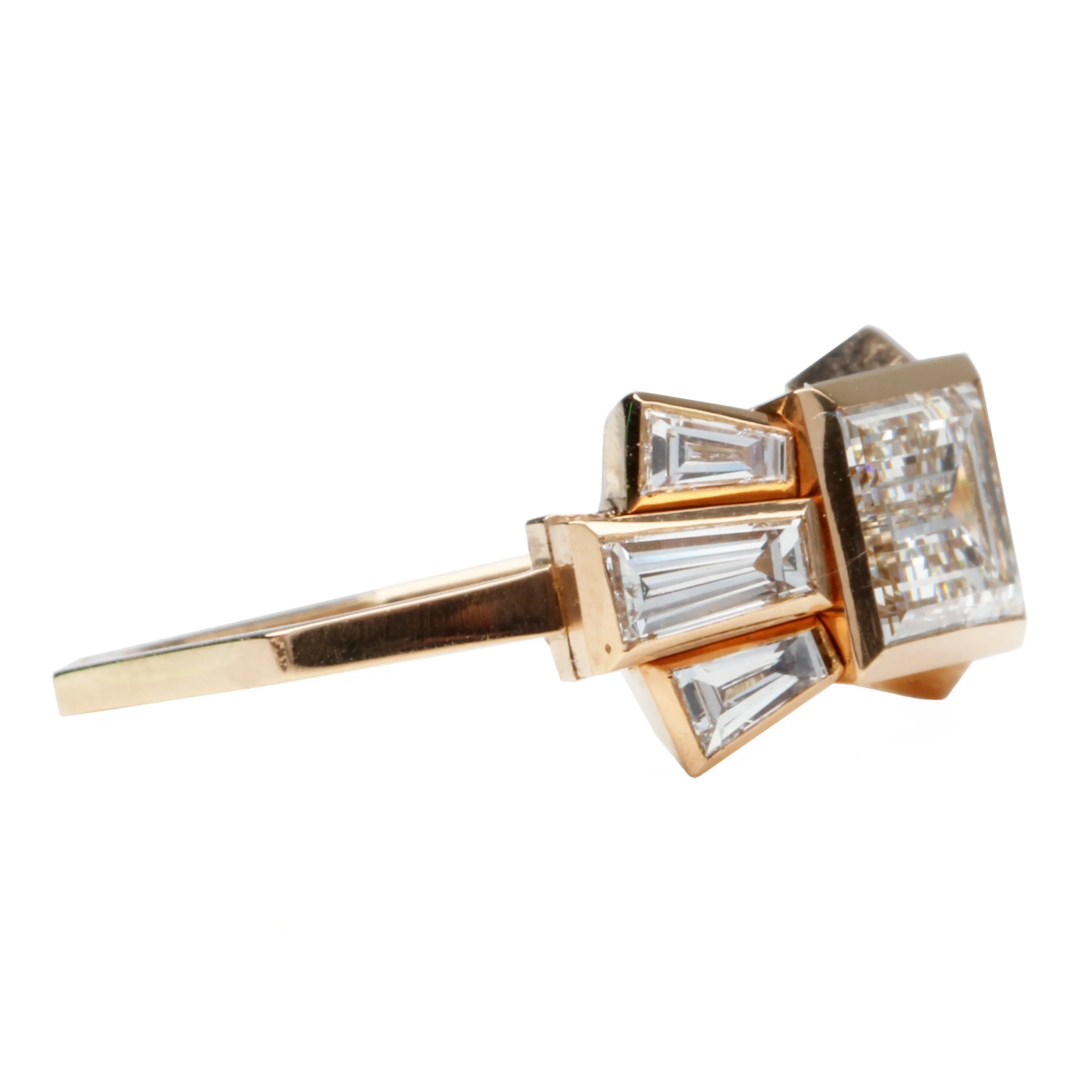 Seven Stone Emerald Cut Diamond Ring