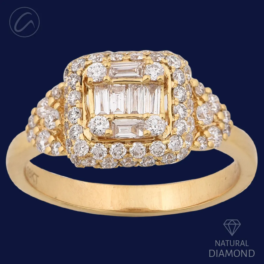 Shiny Attractive Geometric 18K Gold   Diamond Ring