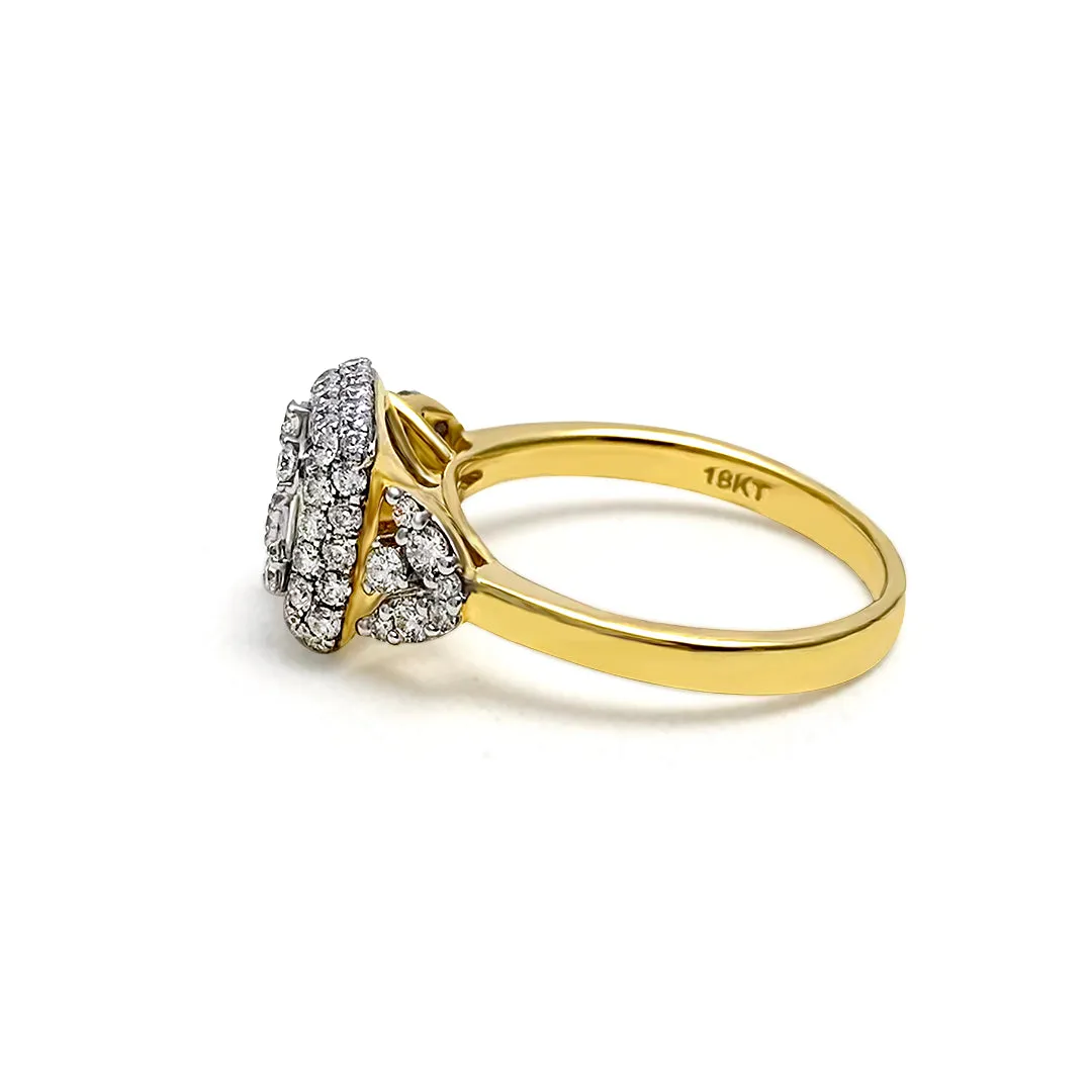 Shiny Attractive Geometric 18K Gold   Diamond Ring