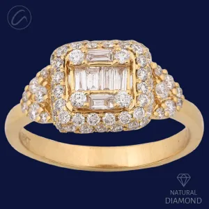 Shiny Attractive Geometric 18K Gold   Diamond Ring