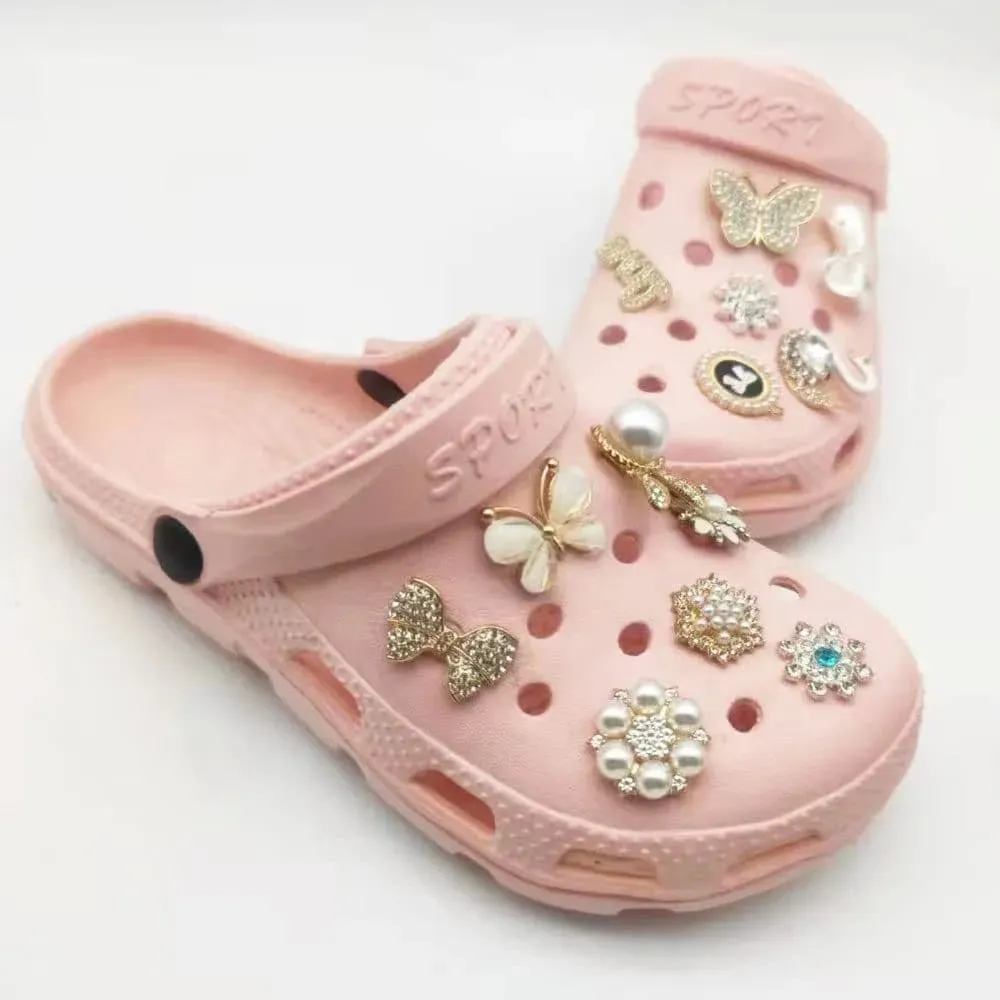 Shoe charm - Pearl heart LOVE