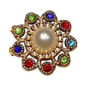 Shoe charm - Raised  Pearl gem broach shoe charm