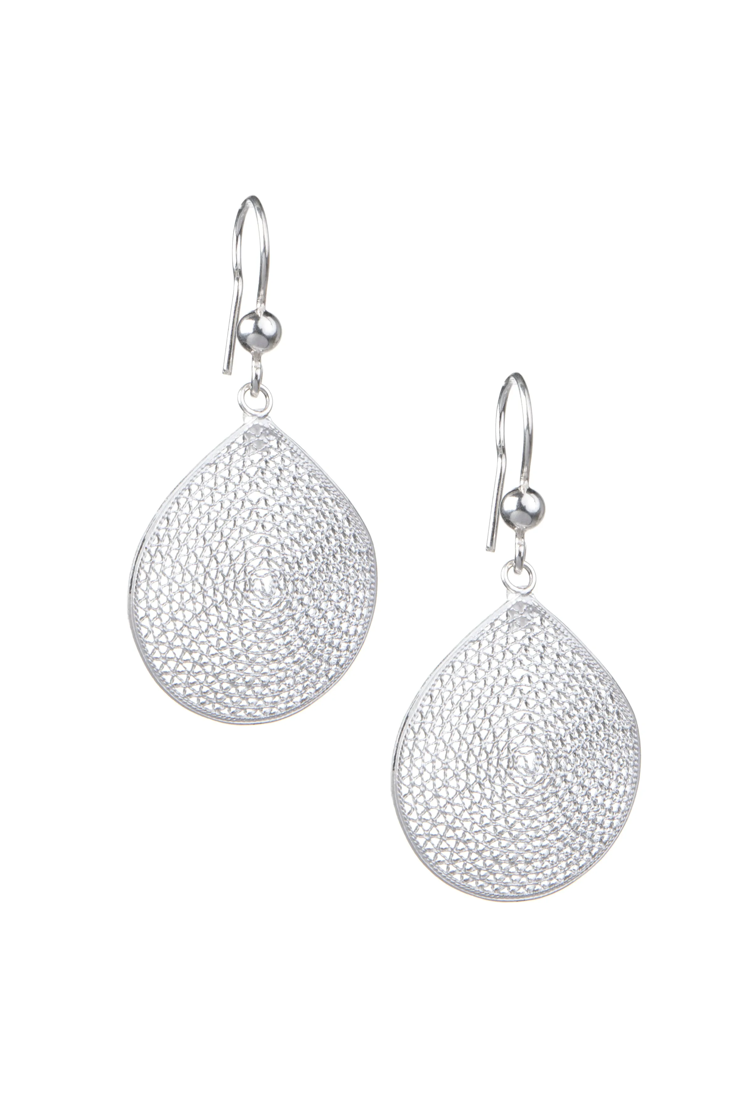 Silver Filigree Drop Earrings