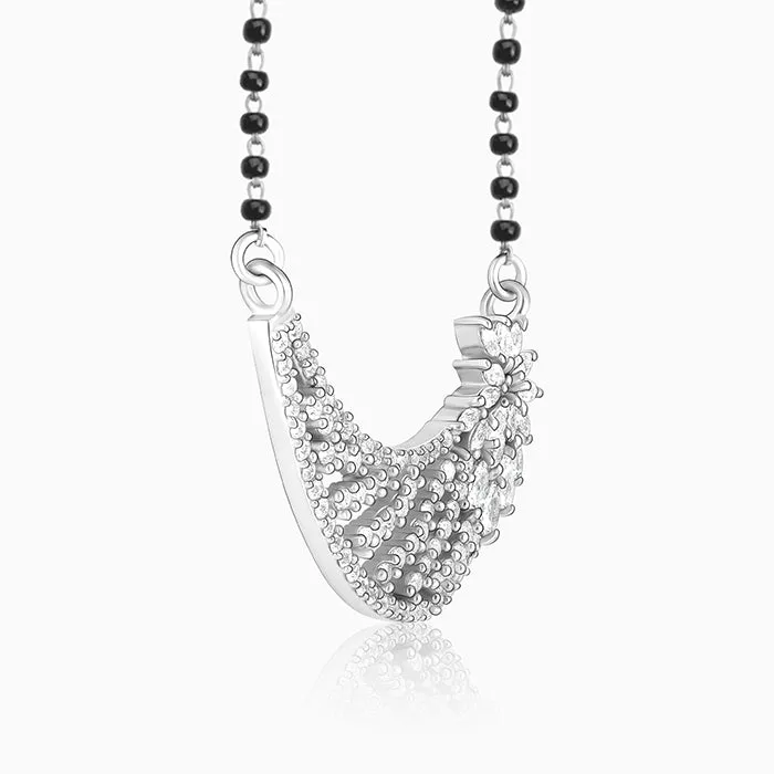 Silver Floral Mangalsutra