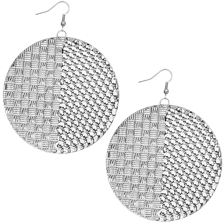 Silver Gold Hammered Pyramid Cone Dangle Earrings