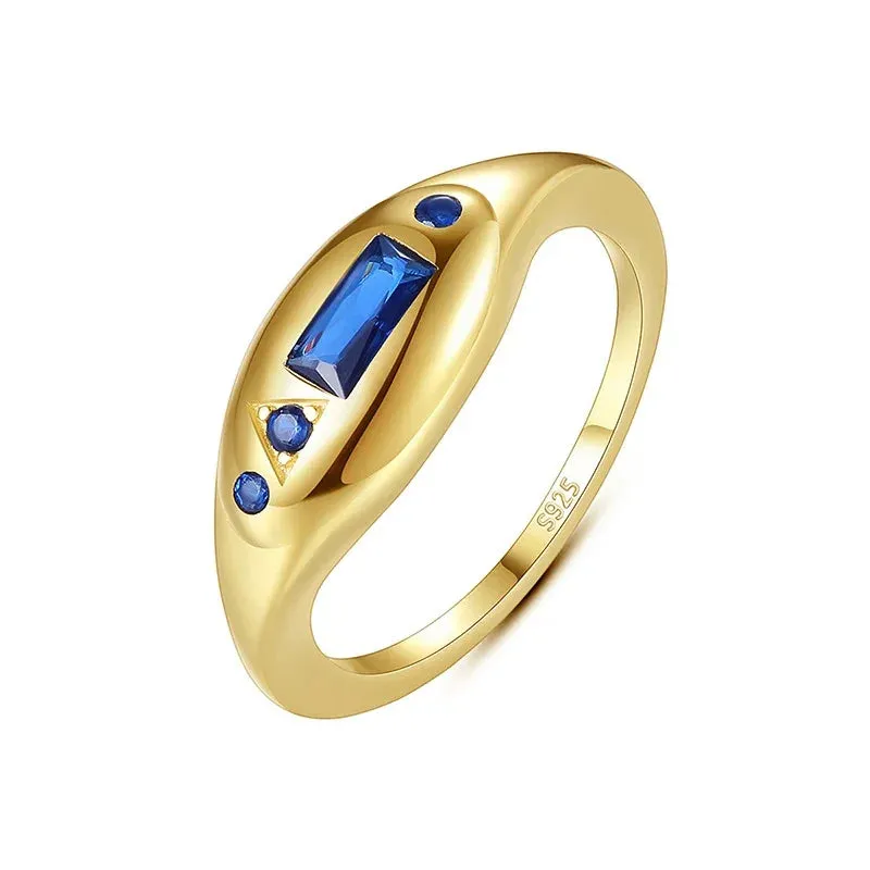 Silver Multicolor Crystal Rings Turquoise Engagement Wedding Promise Ring Party Jewelry Gifts