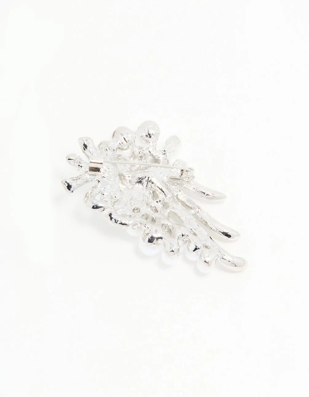 Silver Pearl Bouquet Brooch