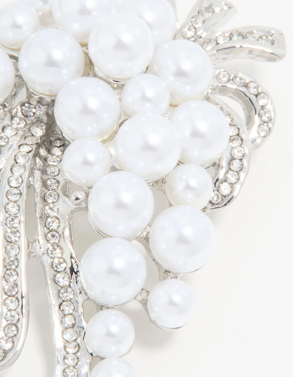 Silver Pearl Bouquet Brooch