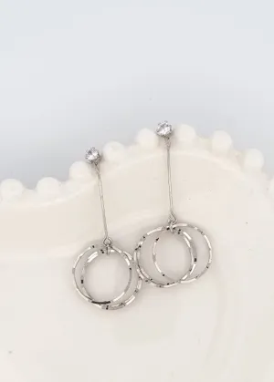 Silver Rhinestone Drop