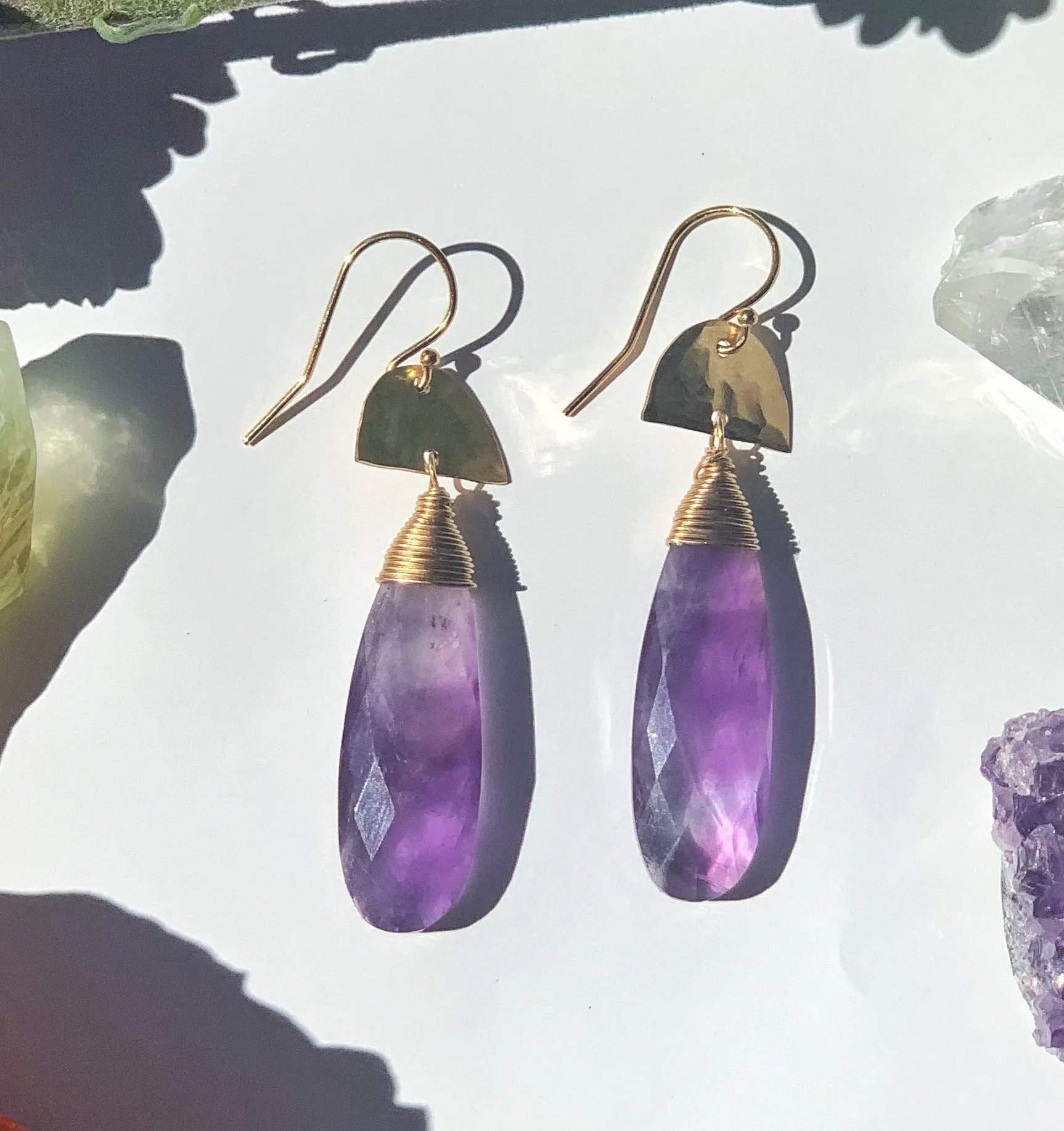 Single Stone Drop Earrings