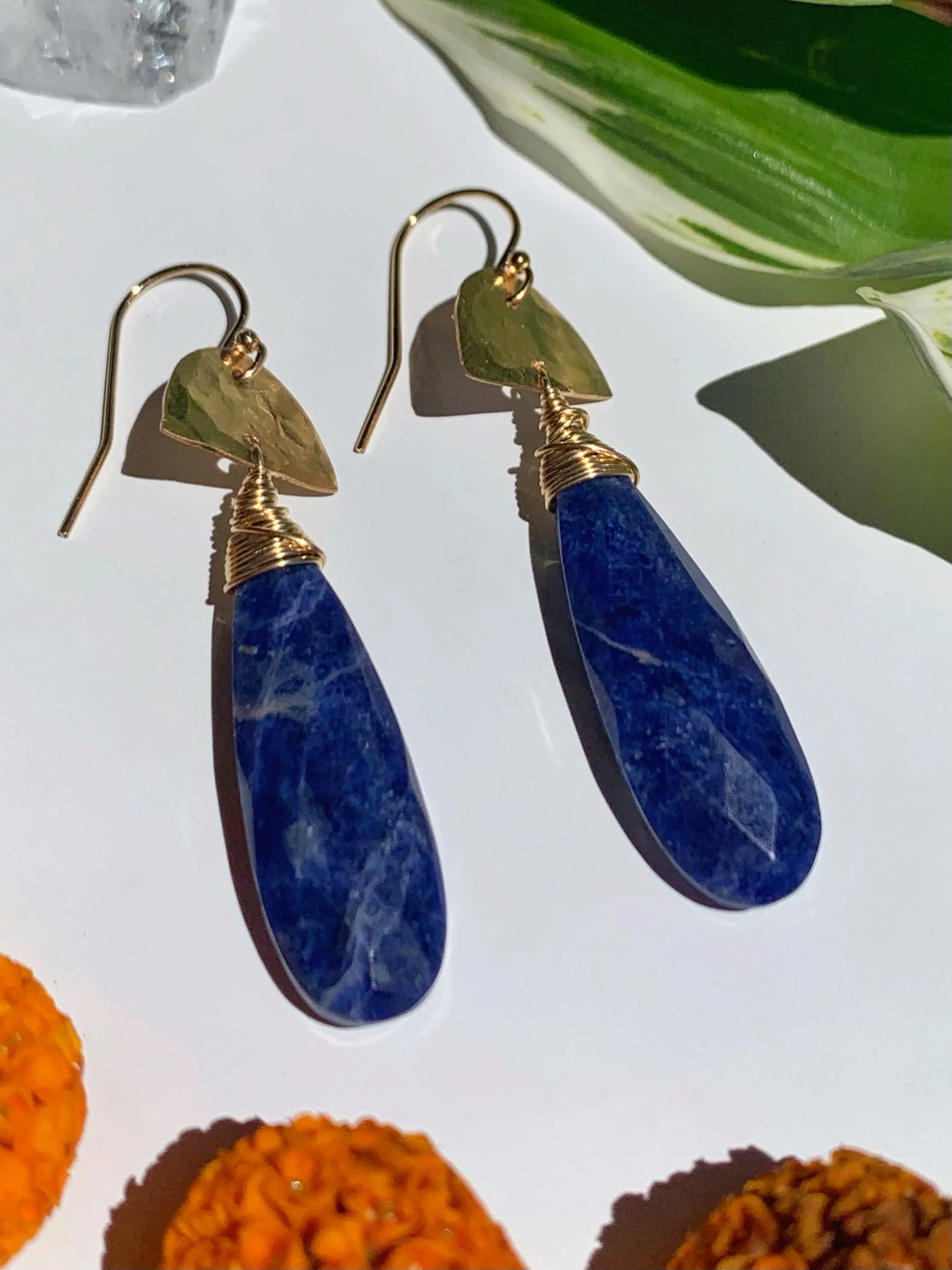 Single Stone Drop Earrings
