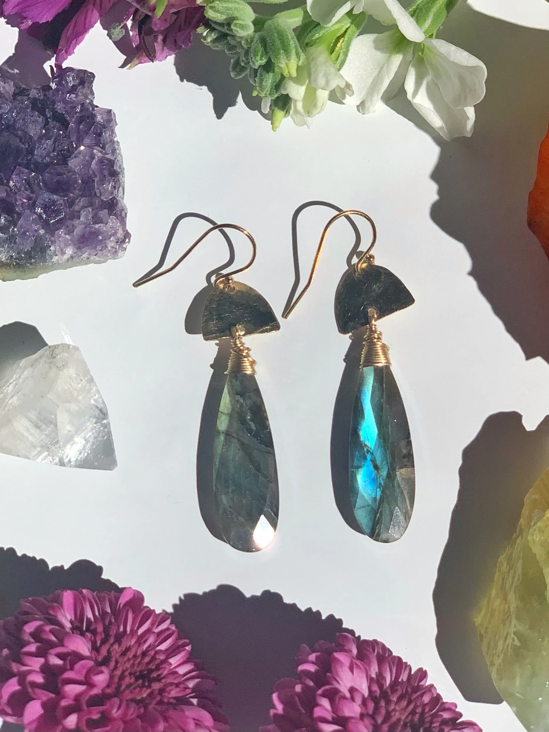 Single Stone Drop Earrings