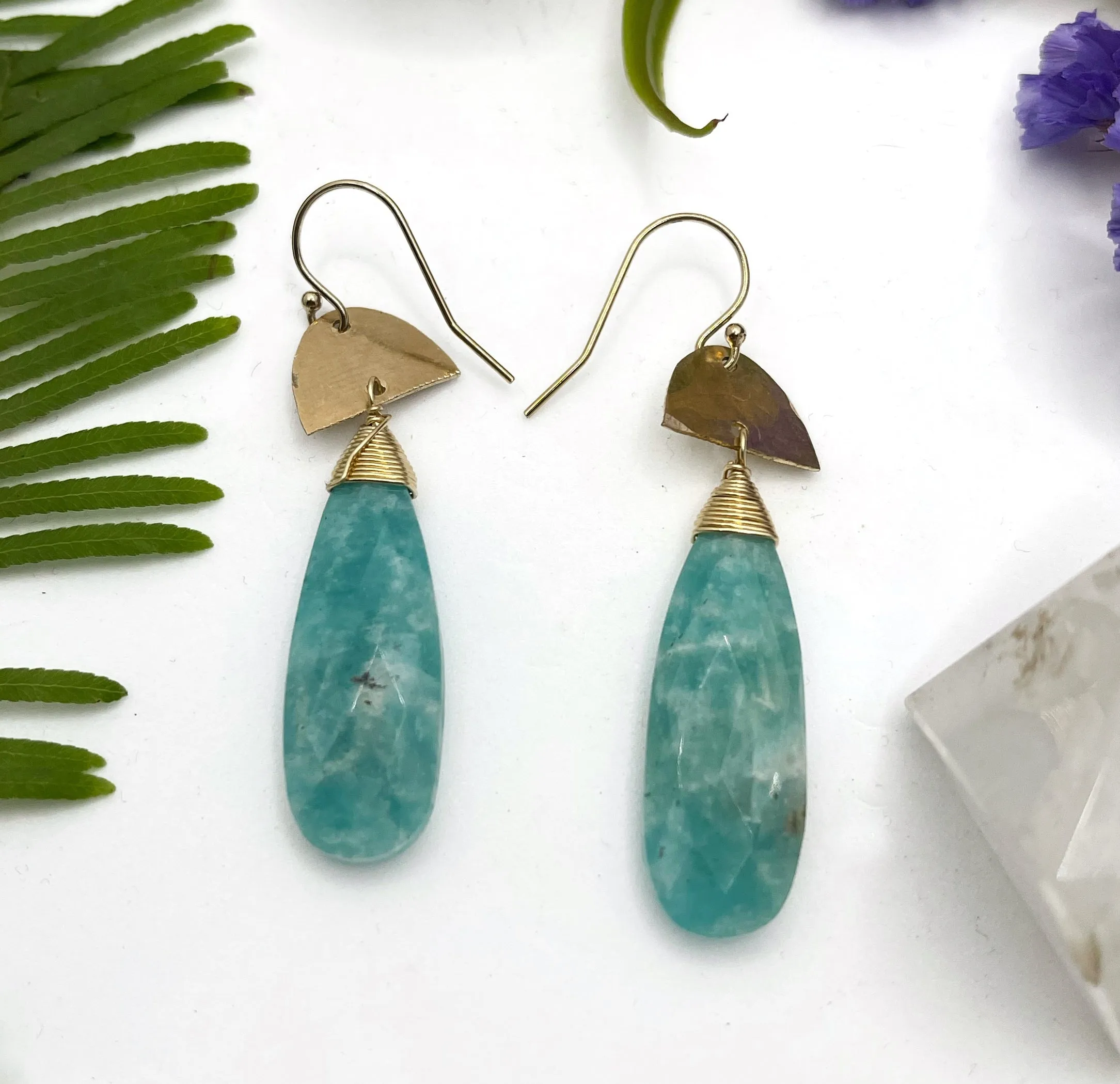 Single Stone Drop Earrings