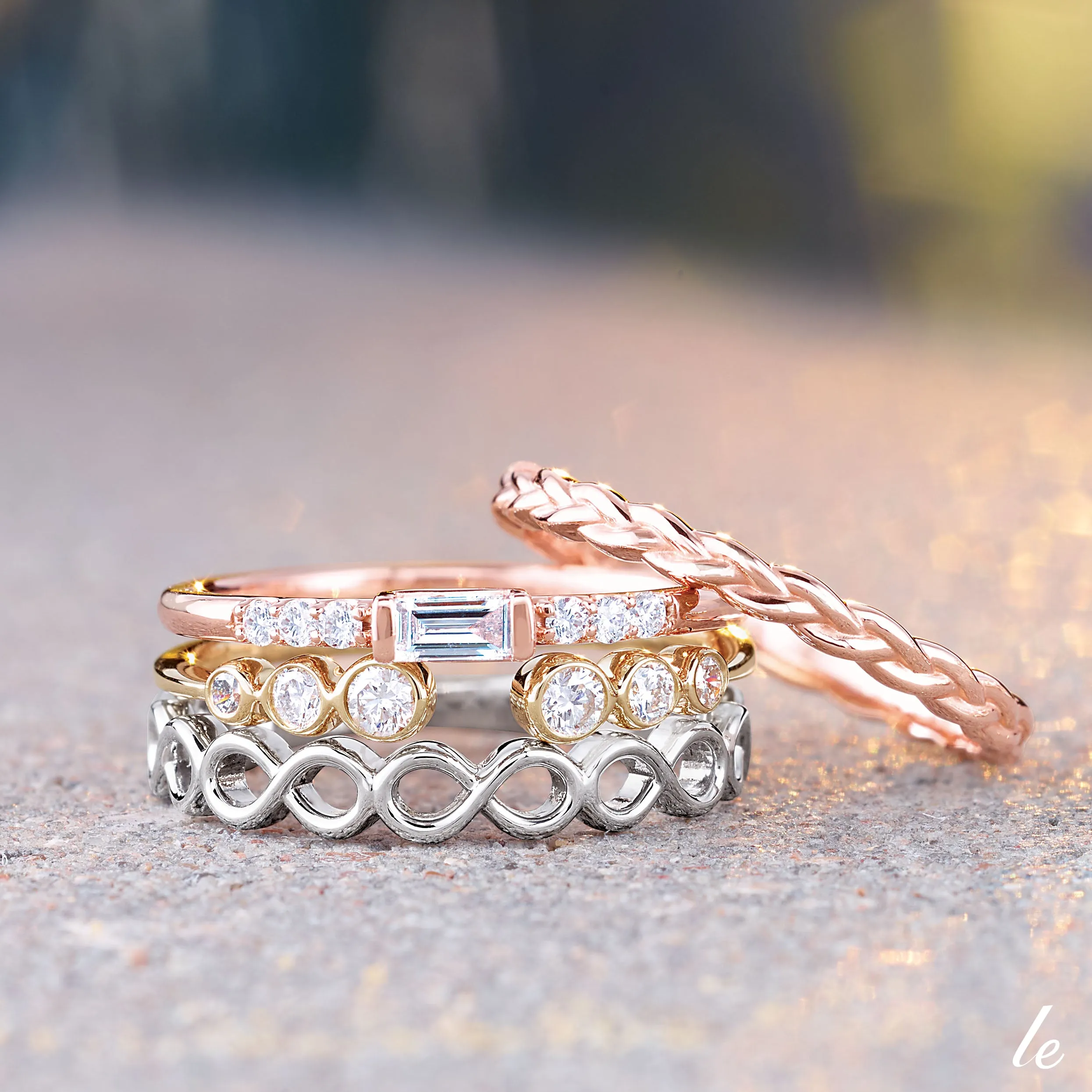 Six Stone Diamond Bezel Ring