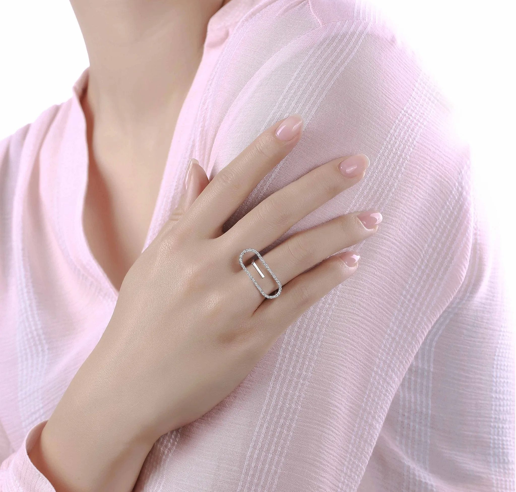 Skyline 0.43ct Pin Ring <br> R-00385WHT