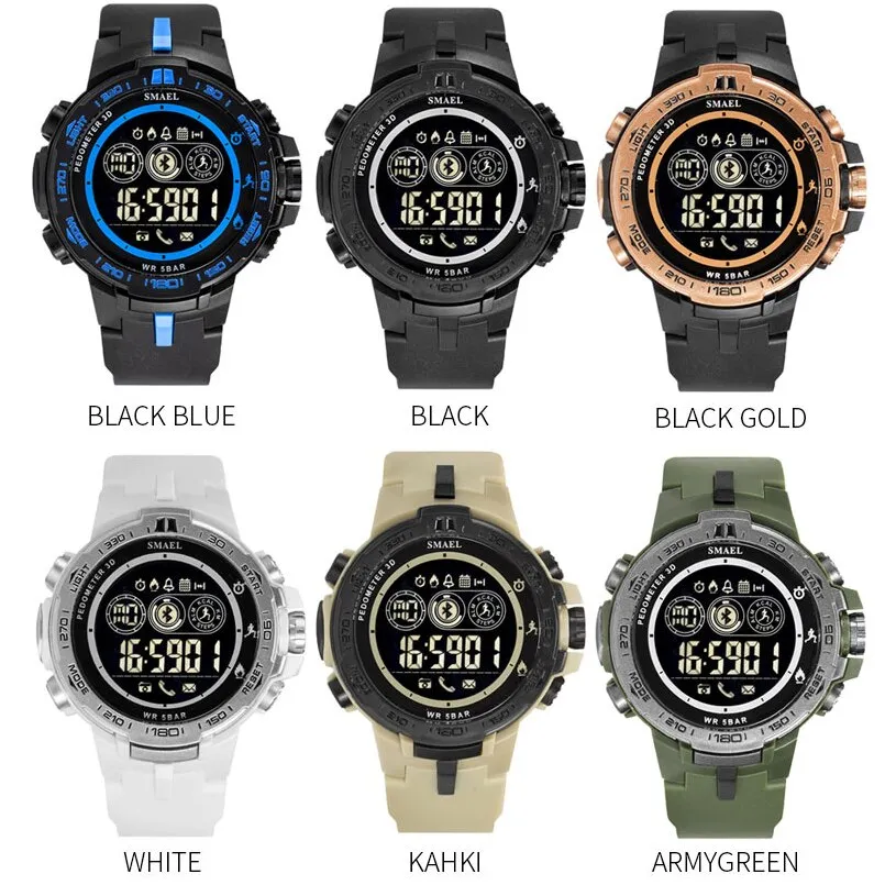 SMAEL Brand  Sport Watches for Men Digital Wrist Watches Mens Waterproof LED Display Sports Electronic Watch Chronograph Clock