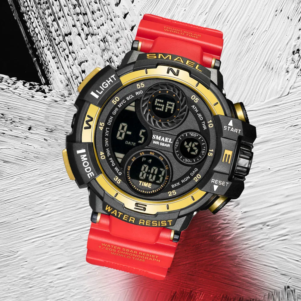 SMAEL Brand Sports Watch Men LED Digital Waterproof Silicone Wristwatch Top Luxury Army Outdoor Mens Watches Relogio Masculino