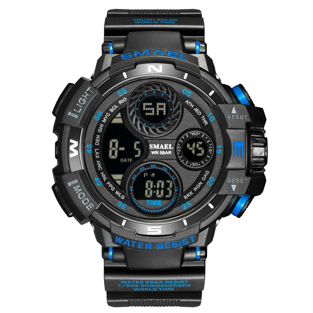 SMAEL Brand Sports Watch Men LED Digital Waterproof Silicone Wristwatch Top Luxury Army Outdoor Mens Watches Relogio Masculino