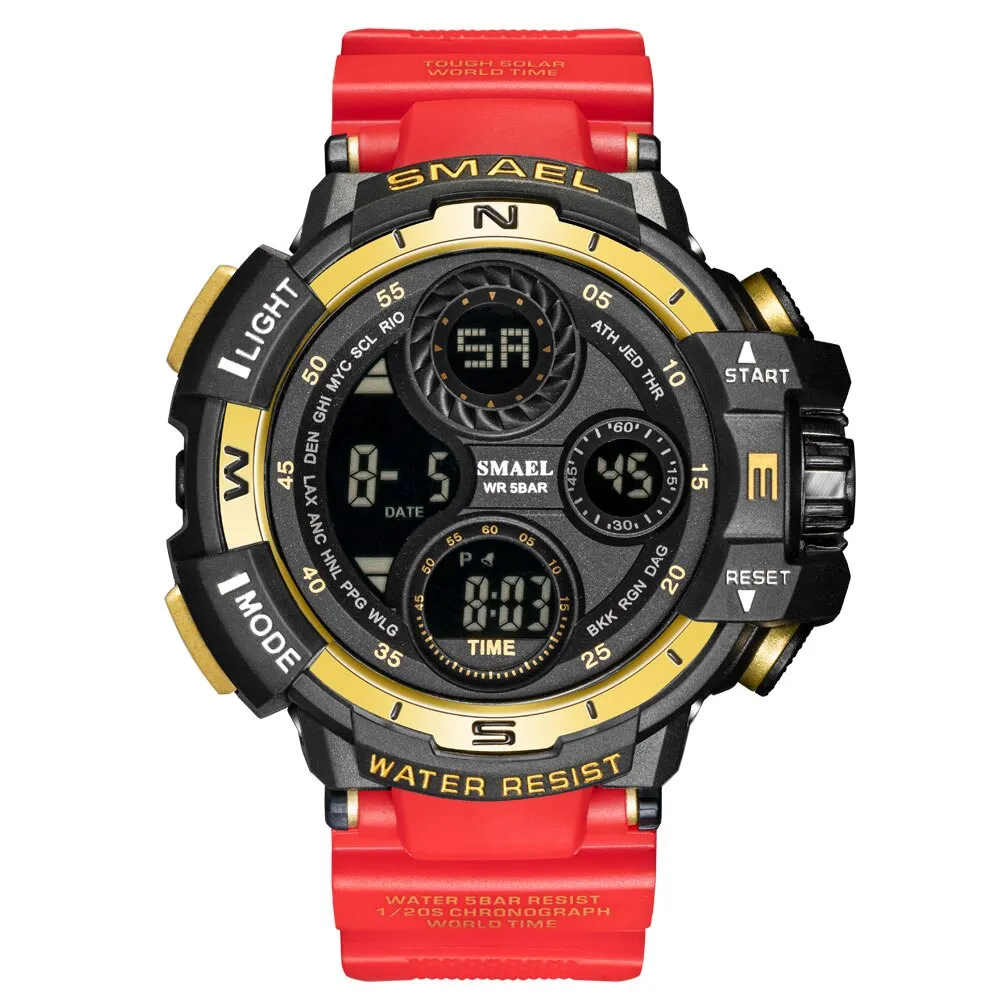SMAEL Brand Sports Watch Men LED Digital Waterproof Silicone Wristwatch Top Luxury Army Outdoor Mens Watches Relogio Masculino