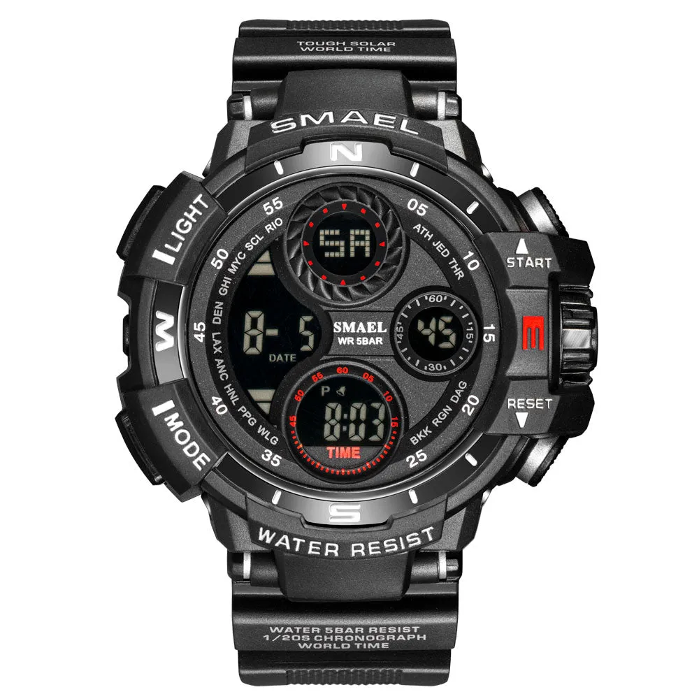 SMAEL Brand Sports Watch Men LED Digital Waterproof Silicone Wristwatch Top Luxury Army Outdoor Mens Watches Relogio Masculino