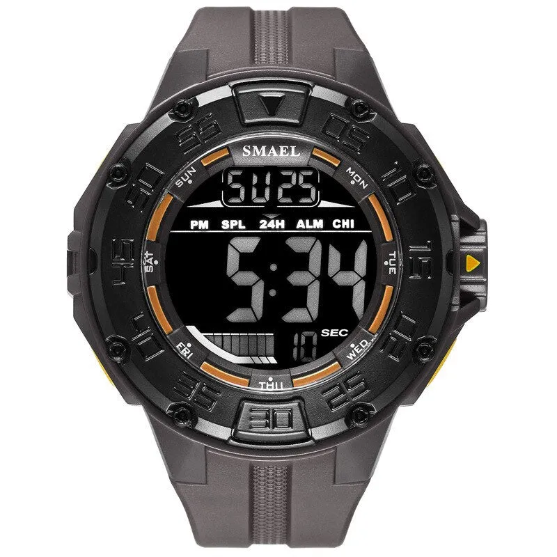 SMAEL Digital Watch Men Big Dial Sport Watches Chrono Countdown Waterproof LED Digital Watch Light Men&#39;s Military Digital Clock