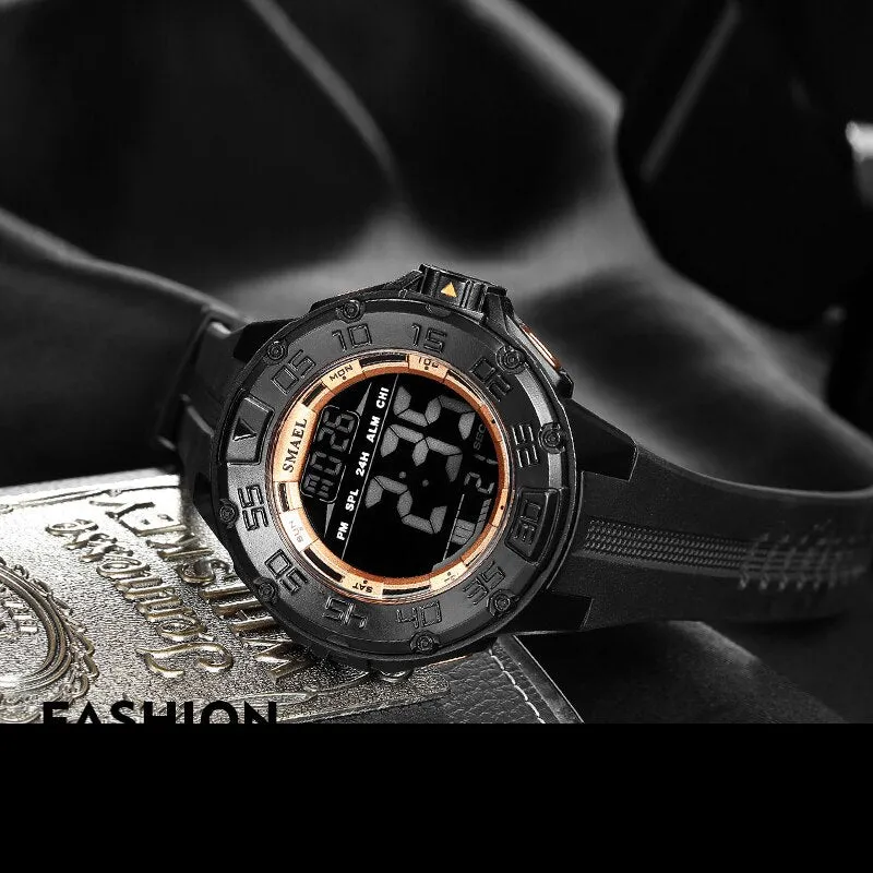 SMAEL Digital Watch Men Big Dial Sport Watches Chrono Countdown Waterproof LED Digital Watch Light Men&#39;s Military Digital Clock