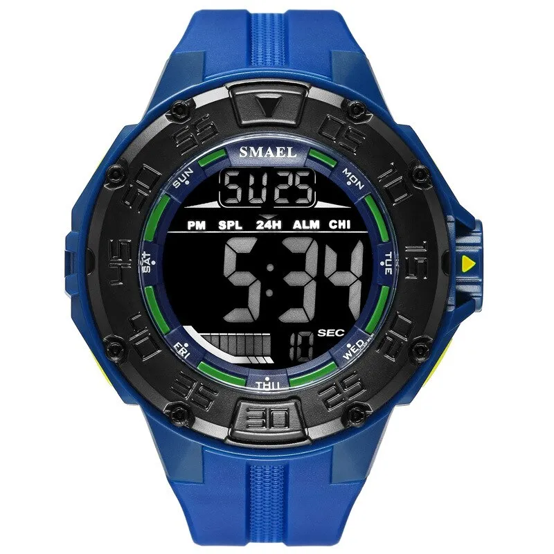 SMAEL Digital Watch Men Big Dial Sport Watches Chrono Countdown Waterproof LED Digital Watch Light Men&#39;s Military Digital Clock