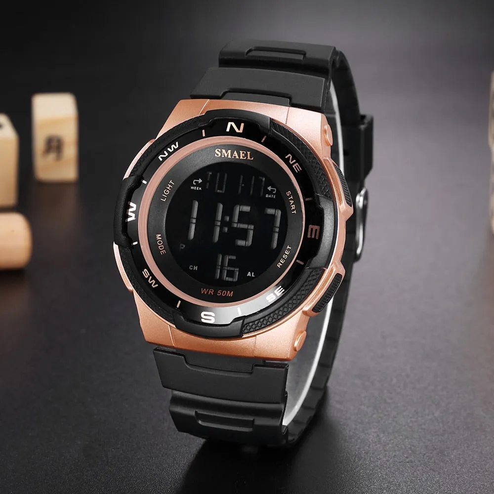 SMAEL Men Digital Watches Waterproof Mens Sport Quartz Wristwatches Relogio Masculino Military Man Electronic Chronograph Watch