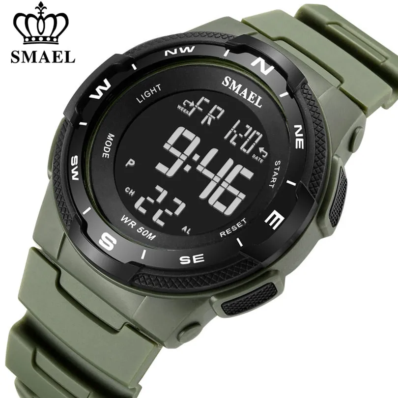 SMAEL Men Digital Watches Waterproof Mens Sport Quartz Wristwatches Relogio Masculino Military Man Electronic Chronograph Watch