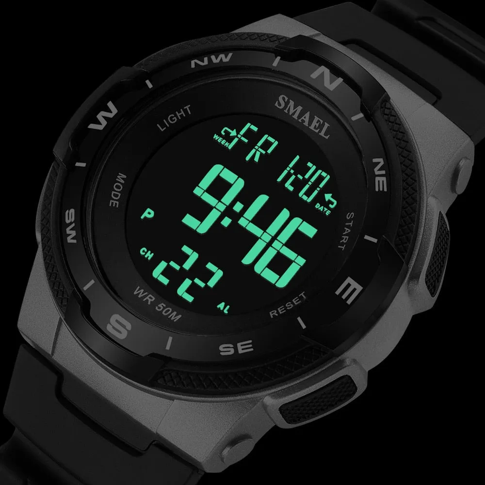 SMAEL Men Digital Watches Waterproof Mens Sport Quartz Wristwatches Relogio Masculino Military Man Electronic Chronograph Watch