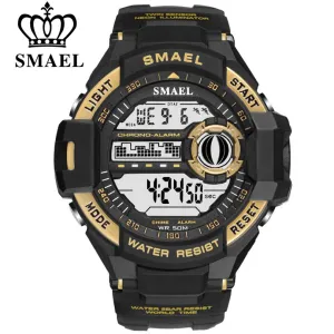 SMAEL Men PU Sport Watch Hot Top Brand Mens Digital Watches for Men&#39;s Waterproof Military Electronic Wristwatch Male Clock Reloj