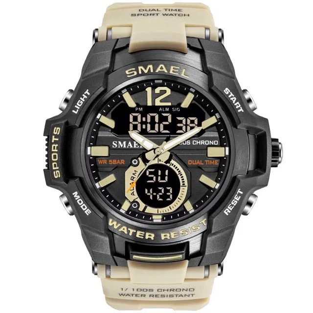 SMAEL Sport Watch Men Fashion Casual Alarm Clock 50M