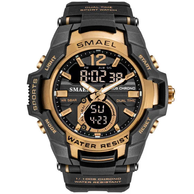 SMAEL Sport Watch Men Fashion Casual Alarm Clock 50M