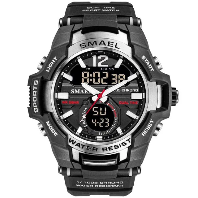 SMAEL Sport Watch Men Fashion Casual Alarm Clock 50M