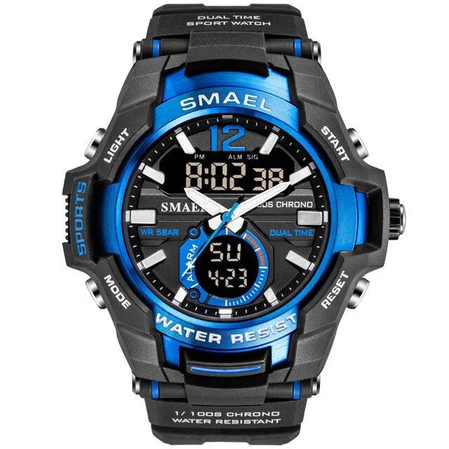 SMAEL Sport Watch Men Fashion Casual Alarm Clock 50M