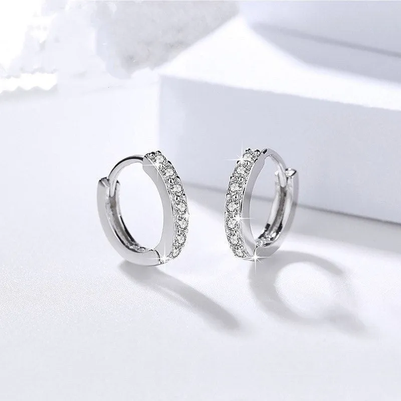 Small CZ Huggie Earrings-SH004