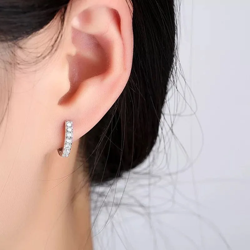 Small CZ Huggie Earrings-SH004