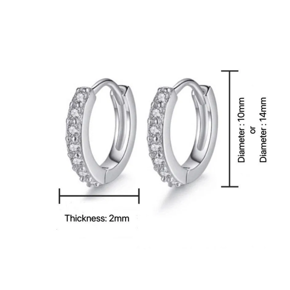 Small CZ Huggie Earrings-SH004