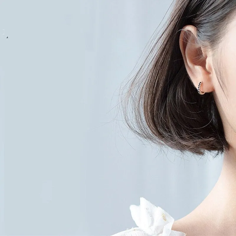 Small CZ Huggie Earrings-SH004
