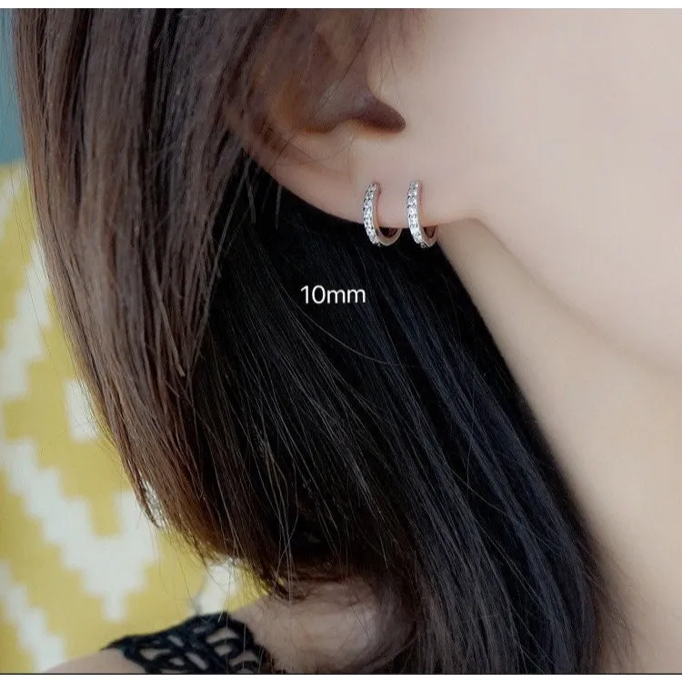 Small CZ Huggie Earrings-SH004