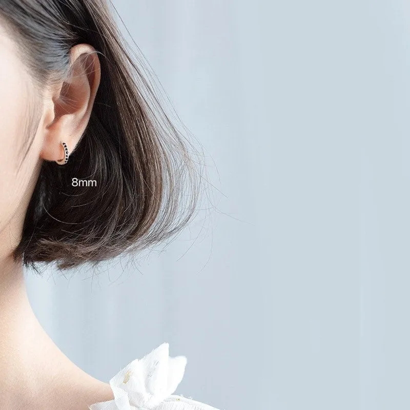 Small CZ Huggie Earrings-SH004