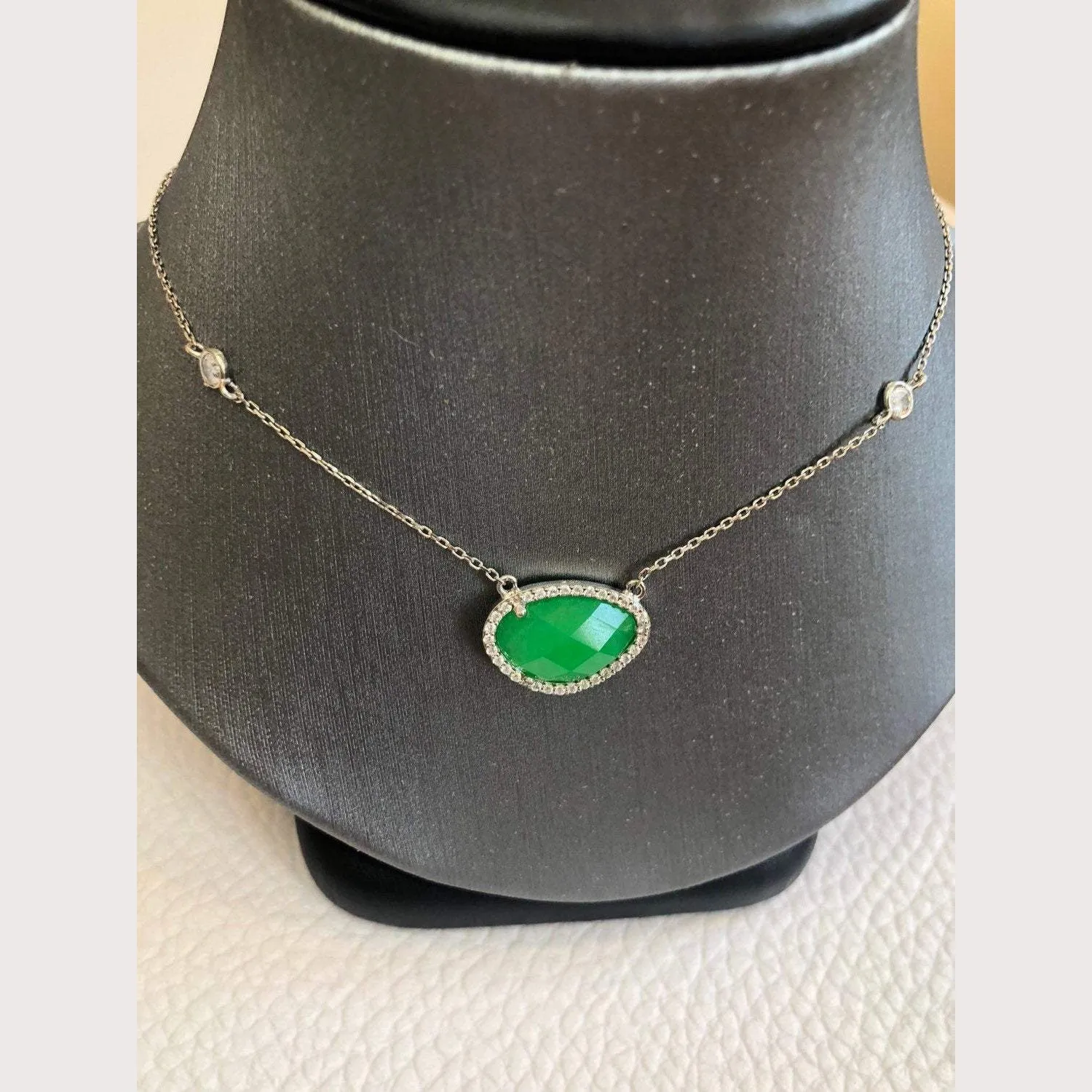 Small Emerald Gemstone Necklace