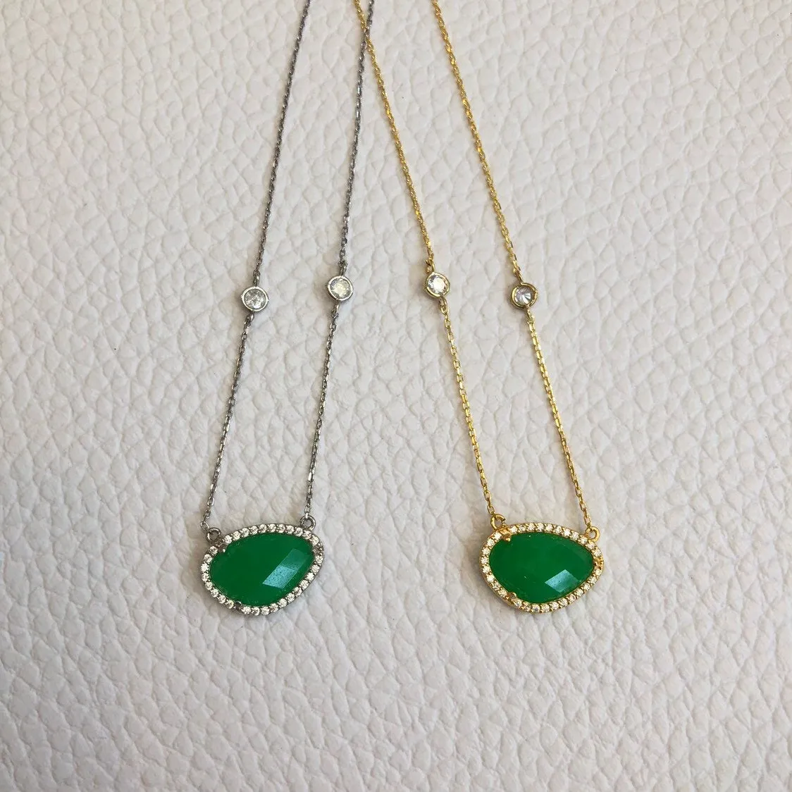 Small Emerald Gemstone Necklace