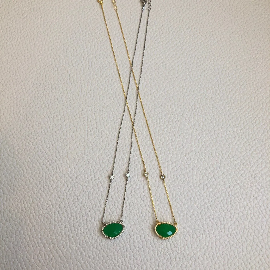 Small Emerald Gemstone Necklace