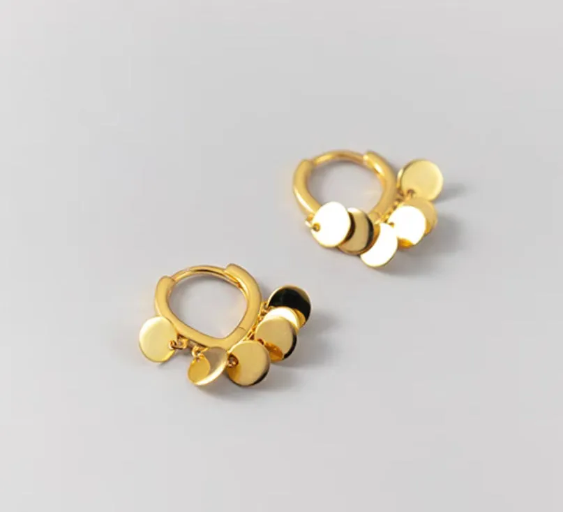 Small Flakes Dangle Huggie Earrings-SH073