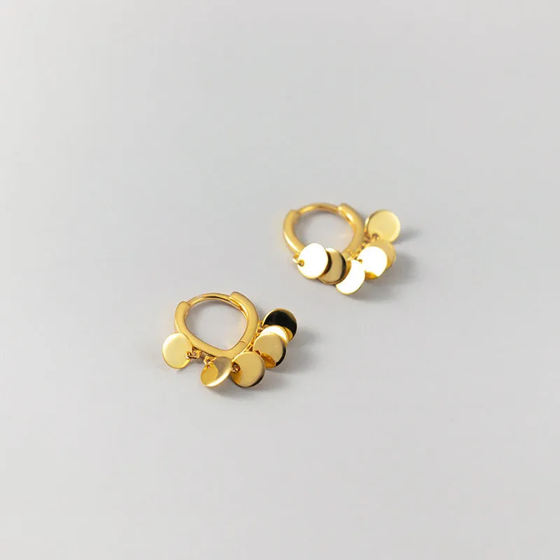 Small Flakes Dangle Huggie Earrings-SH073