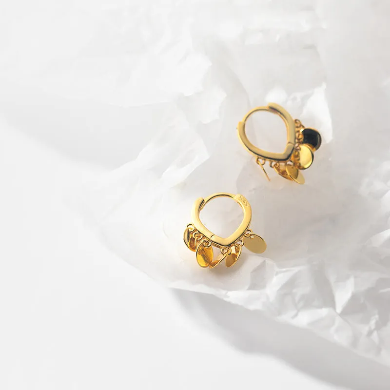 Small Flakes Dangle Huggie Earrings-SH073