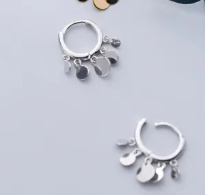 Small Flakes Dangle Huggie Earrings-SH073